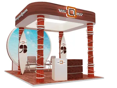 Booth Exhibition Stand a596e 3D model