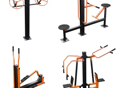 Outdoor fitness equipment 01 3D model