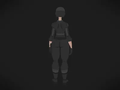 Colorly - Spec Police Girl - Game Ready - Rigged - Customizable Low-poly 3D model