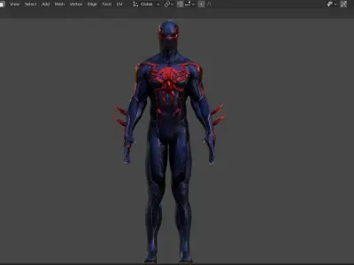 Spider-Man 2099 Miguel O hara 3D Model Free low-poly 3D model