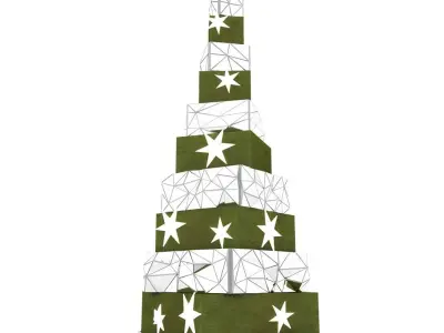 Modern Mirrors Christmas Tree 3D model