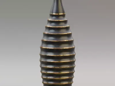 Vase20 vase with gold stripes 3D model