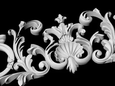 Central decor ornament for furniture 3D model 993