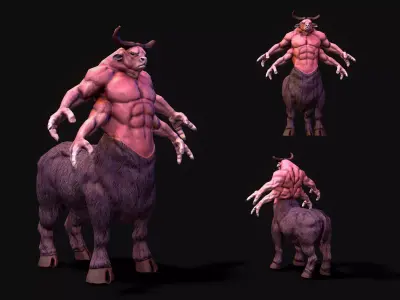 Warrior Bull Low-poly 3D model