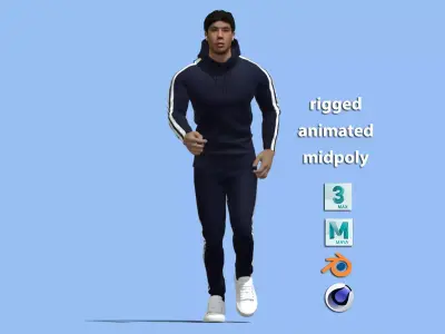 Sport man jogging 3D model