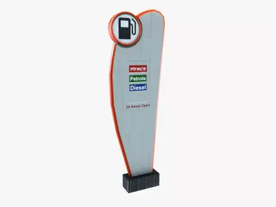 petrol pump sign board Low-poly 3D model