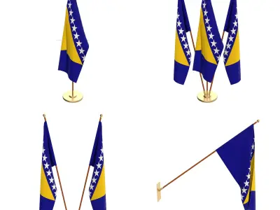 Bosnia and Herzegovina Flag Pack 3D model