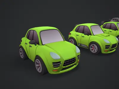 Stylized car Low-poly 3D model