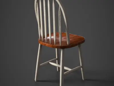 Wooden Chair Polished Low-poly 3D model