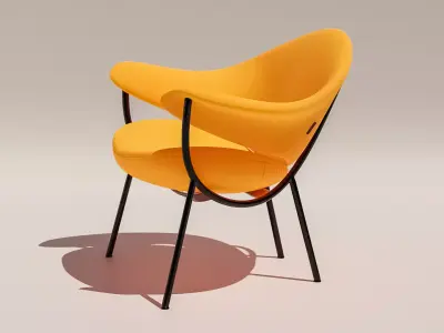 Arm Chair luxury yellow  3D model