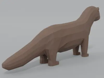 Low Poly Cartoon Mink Low-poly 3D model