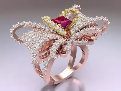 Bow Tie Ring - Womens Rings - N5520 3D print model