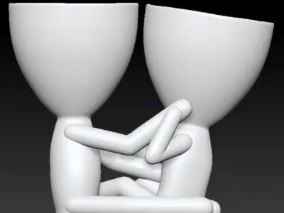 Pareja de enamorados - Planter couple in love - 3D printing Free 3D print model