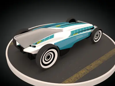 Formula Solar Car Low-poly 3D model