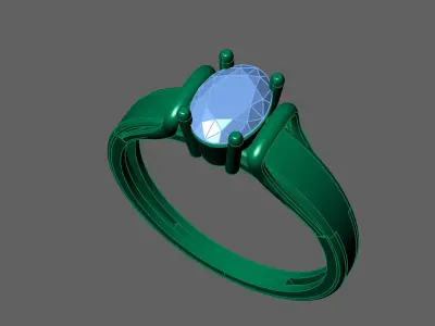 Womens Rings With Stone Ring Ready STL 3DM Models Rings women 3D print model shop