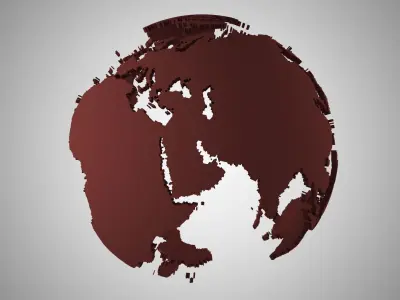 Globe Shell Dark Brown 3D model