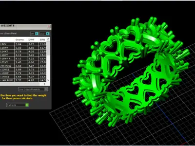 luxury heart tennis eternity ring  3D print model