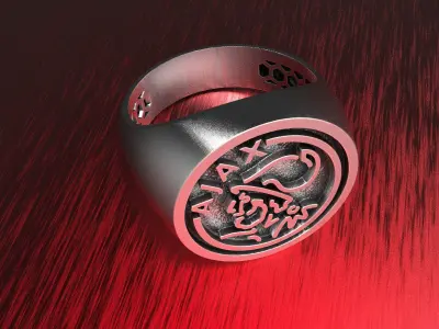 Amsterdam Ajax FC Legend Football Fans Rings Soccer Jewelry 3D print model