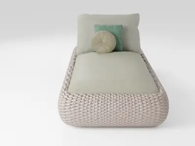Soft chaise lounge in modern style 3D model