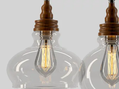light-05 three glass pendant lights 3D model