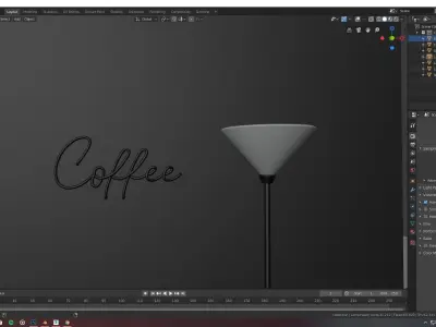 Neon Coffee Sign Free 3D model