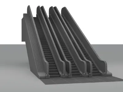 escalator rigged Low-poly 3D model