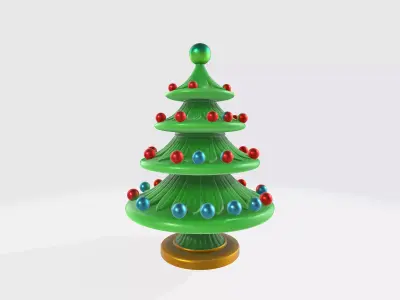 Modern Christmas Tree Ornament Layered Holiday Decor 3D print model