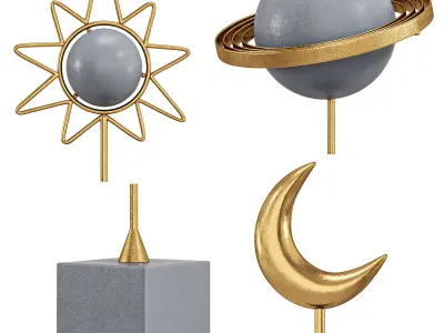 Sun Moon and Planet Decorations By Homiodecor 3D model