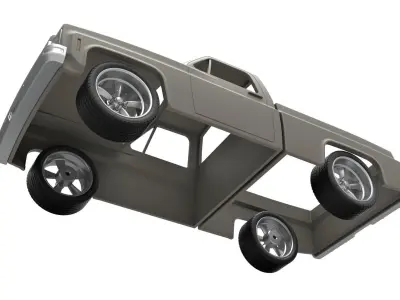 Shell and wheels 1978 Chevrolet C10 Scale 1 to 25 3D print model