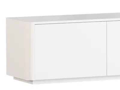 Stylish White TV Stand in Wood 3D model
