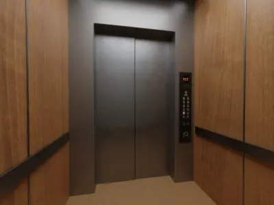 Elevator and building 3D model