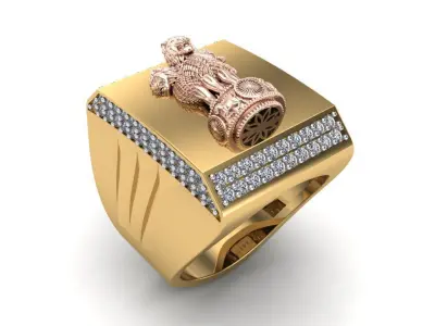 The INDIA Ashoka Ring for Man 3D print model