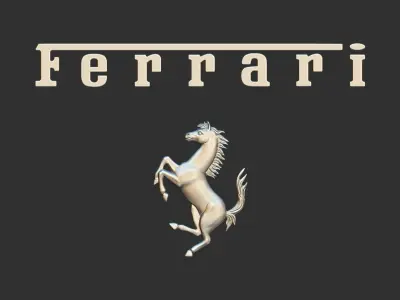 Ferrari Prancing Horse Logo Bas Relief for CNC 3D Print STL 3D print model