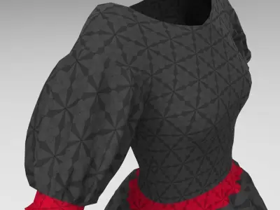 3D black dress 3D model