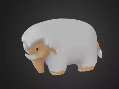 Elephant mammoth Low-poly 3D model