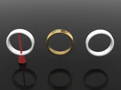 Unisex Round Concaved Infinity Diamond Band Ring 3D print model