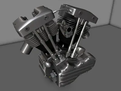 Harley Shovelhead Motorcycle Engine 3D model