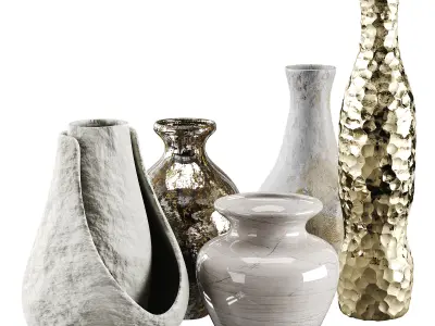 Vase decor Low-poly 3D model 7