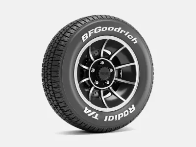 15x7 American Racing Vector Wheel BFGoodrich Radial Tire 3D print model