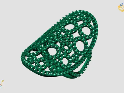 Vintage Womens Diamond Ring Women Rings 3dmodels 3D print model 3D print model 21