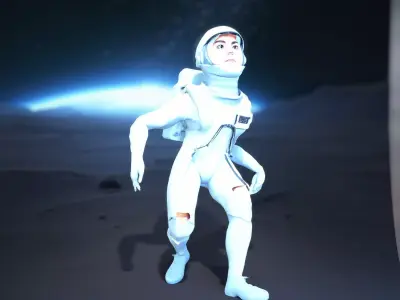Futuristic Explorer Spacesuit model pack Low-poly 3D model