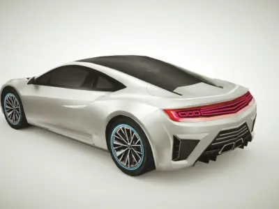 Generic Supercar v6 multicolors Low-poly 3D model