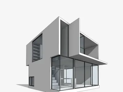 H3 House Revit Model Low-poly 3D model