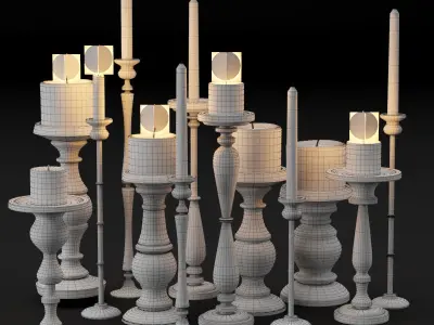 candlestick full set 3D model