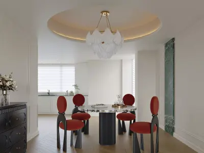 Modern Classic Living - Dining Area 3D model