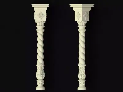 baluster pair of columns 3D model