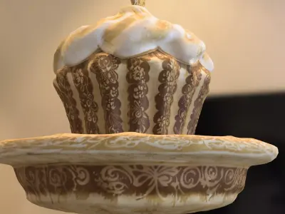 Baroque Cupcake Low-poly 3D model