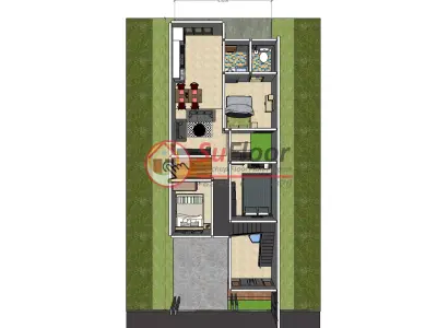 House 6x18m code 657 - Sketchup 3D model 3D model 3D model