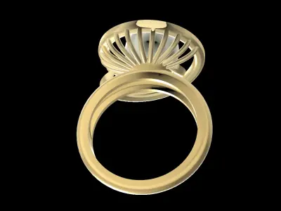 spiral pearl ring  3D print model