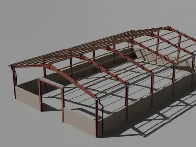 British Shed Low-poly 3D model